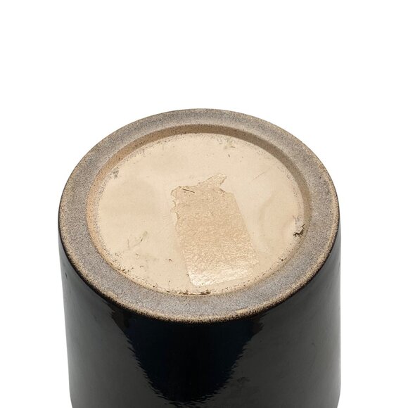 Soendgen Keramik Planter Pot 5.5" Black Glossy Mid Century Mod German Pottery - Picture 5 of 5